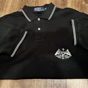 Polo Ralph Lauren M Medium Men's Short Sleeve Shirt Cruiser Team Division Black